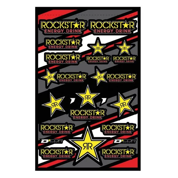 Planche de stickers D’cor Rockstar Energy – Noir / Jaune Ref : DCO0029 / 40-90-601
