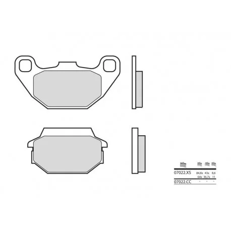 Plaquettes de frein BREMBO Scooter metal fritte 07022XS