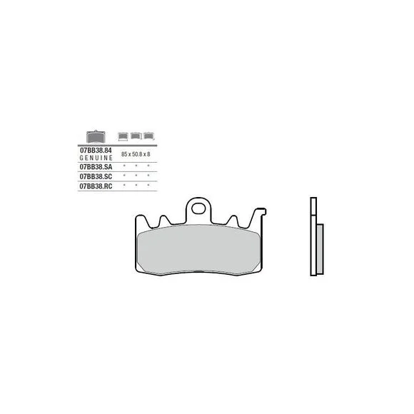 Plaquettes de freins Brembo Racing carbon Avant Ref : 07BB38RC