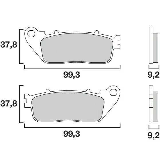 Plaquettes de freins Brembo Sinter Métal Fritté arrière Ref : 07HO13SP