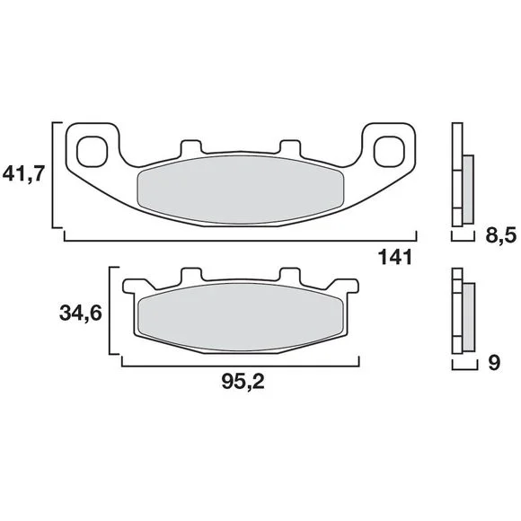 Plaquettes de freins Brembo Sinter Métal Fritté arrière Ref : 07KA09SP