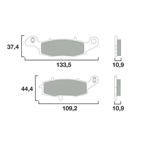 Plaquettes de freins Brembo Sinter Métal Fritté Arrière Ref : 07KA15SP