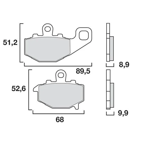 Plaquettes de freins Brembo Sinter Métal Fritté arrière Ref : 07KA16SP