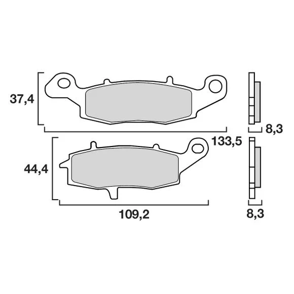 Plaquettes de freins Brembo Sinter Métal Fritté arrière Ref : 07KA18SP