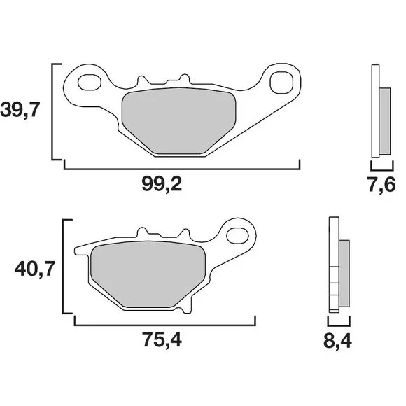 Plaquettes de freins Brembo Sinter Métal Fritté arrière Ref : 07SU31SD