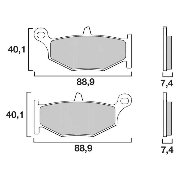 Plaquettes de freins Brembo Sinter Métal Fritté arrière Ref : 07SU32SP