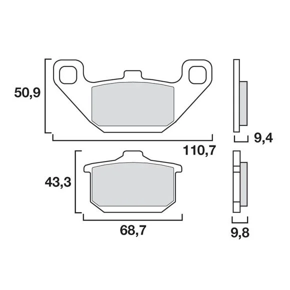 Plaquettes de freins Brembo Sinter Métal Fritté avant/arrière (selon modèle) Ref : 07KA08SA