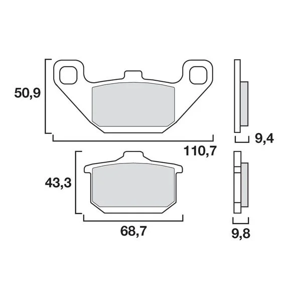 Plaquettes de freins Brembo Sinter Métal Fritté avant/arrière (selon modèle) Ref : 07KA08SP