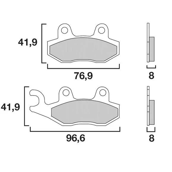 Plaquettes de freins Brembo Sinter Métal Fritté avant gauche/droit (selon modèle) Ref : 07YA21SA
