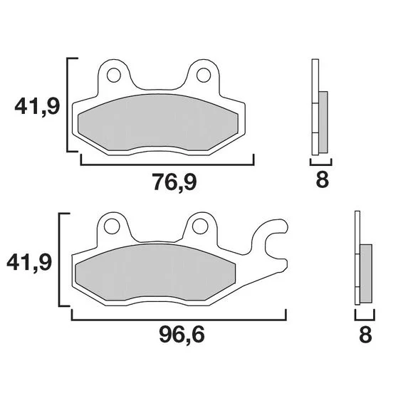 Plaquettes de freins Brembo Sinter Métal Fritté avant gauche/droit (selon modèle) Ref : 07YA22SA