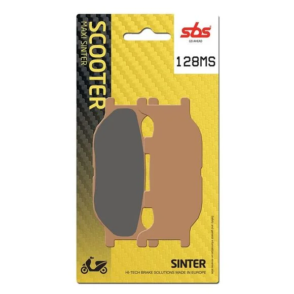 Plaquettes de freins SBS 128MS Sinter Métal Fritté Avant Ref : 128MS / 128100