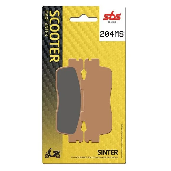 Plaquettes de freins SBS 204MS Sinter Métal Fritté Arrière Ref : 204MS / 204100