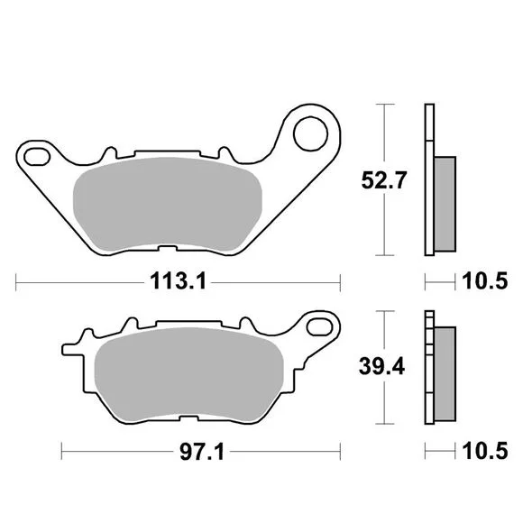 Plaquettes de freins SBS 230CT Organique Avant Ref : SBS6033 / 230080