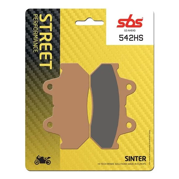 Plaquettes de freins SBS 542HS Sinter Métal Fritté arriére Ref : 542HS / 542070
