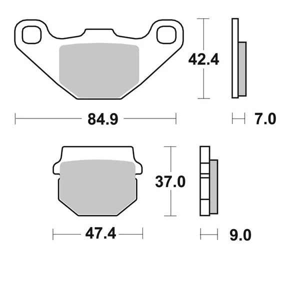 Plaquettes de freins SBS 544SI Sinter Métal Fritté Racing arrière Ref : 544SI / 544030