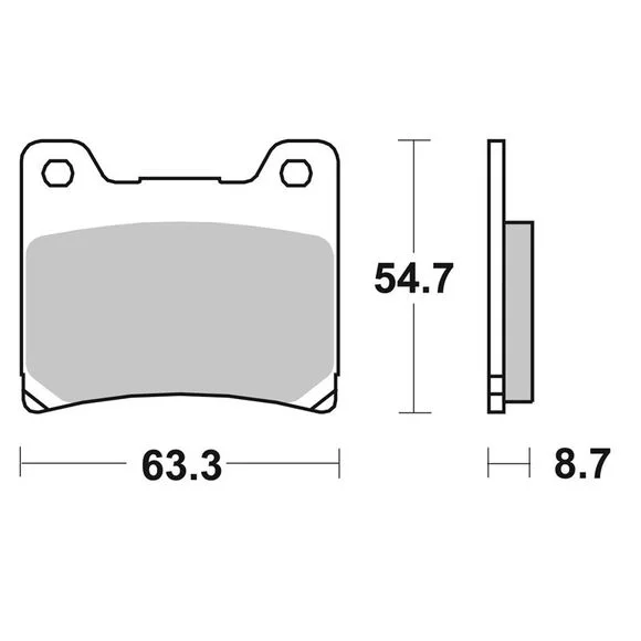 Plaquettes de freins SBS 555HS Sinter Métal Fritté avant Ref : 555HS / 555070