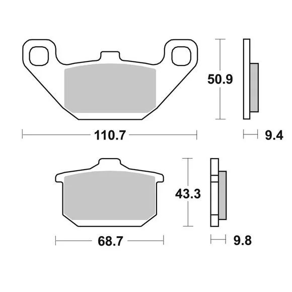 Plaquettes de freins SBS 556LS Sinter Métal Fritté avant/arrière (selon modèle) Ref : 556LS / 556040