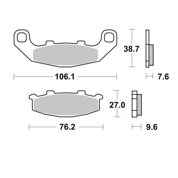 Plaquettes de freins SBS 615LS Sinter Métal Fritté arrière Ref : 615LS / 615040