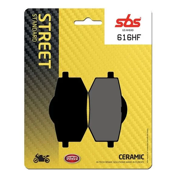 Plaquettes de freins SBS 616HF Organique avant Ref : 616HF / 616000