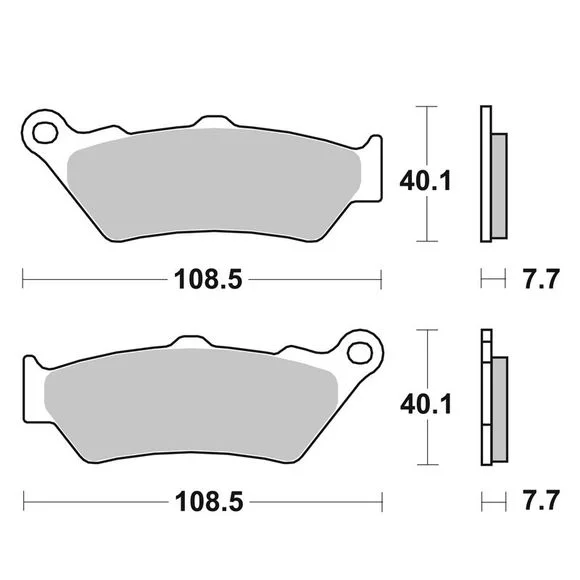 Plaquettes de freins SBS 674HS Sinter Métal Fritté avant Ref : 674HS / 674070