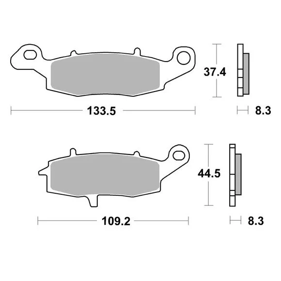 Plaquettes de freins SBS 704HS Sinter Métal Fritté avant/avant droit (selon modèle) Ref : 704HS / 704070