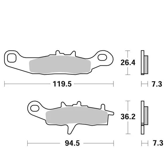 Plaquettes de freins SBS 726SI Sinter Métal Fritté Racing avant Ref : 726SI / 726030