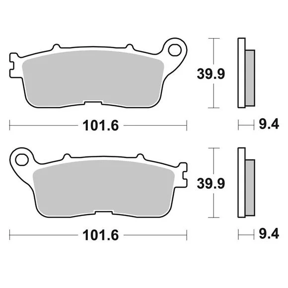 Plaquettes de freins SBS 892LS Sinter Métal Fritté arrière Ref : 892LS / 892040
