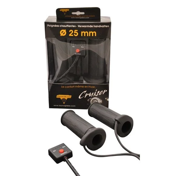 Poignées chauffantes Tecno globe MOTO CRUISER DIAMETRE 25MM Universel Ref : TG0052 / PC.Y.LUXE.25