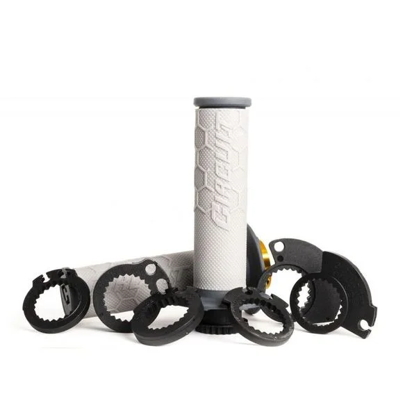 Poignées de guidon Circuit Equipement KIRA LOCK ON Universel – Gris Ref : CRE0009 / MA016-23A