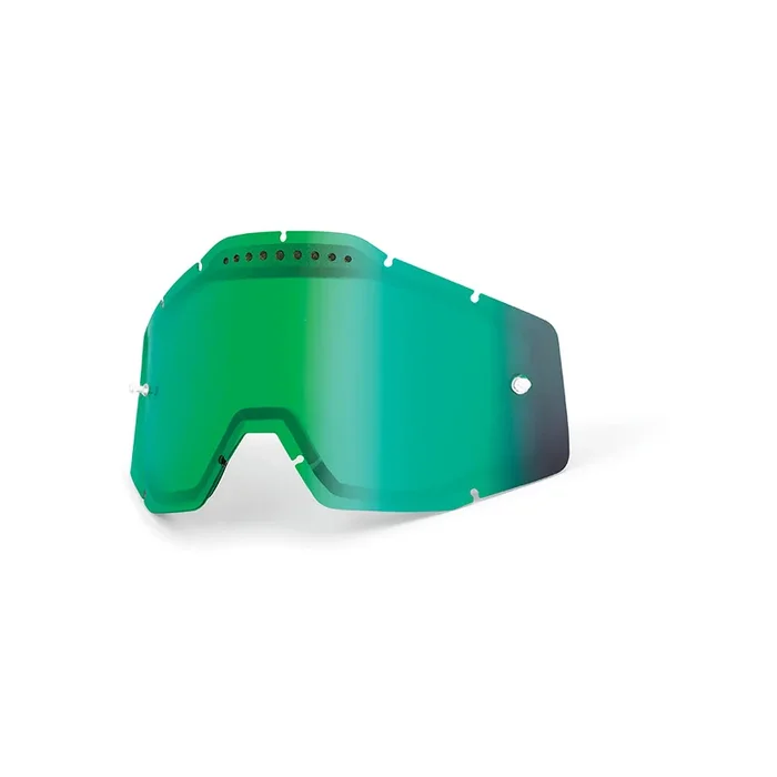 Racecraft/Accuri/Strata replacement lens 100% – Dual vented green mirror