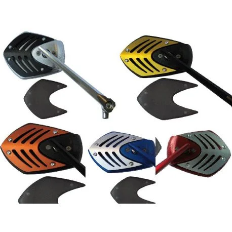 Retroviseur moto alu TOMAHAWK NOIR-CARBONE