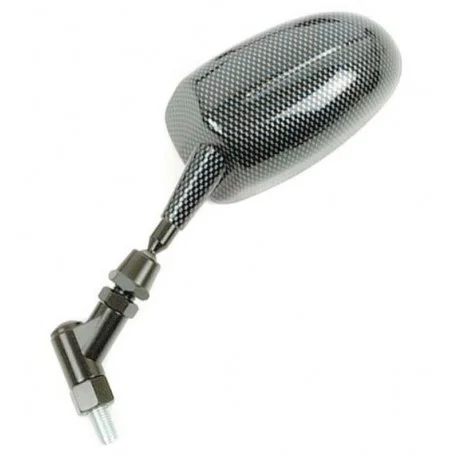 Retroviseur moto universel V PARTS Carbone F1 Ovale reglable M10x125