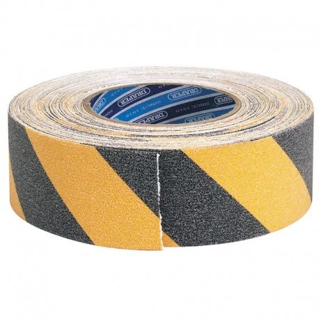 Ruban adhesif securite DRAPER noir/jaune 18m