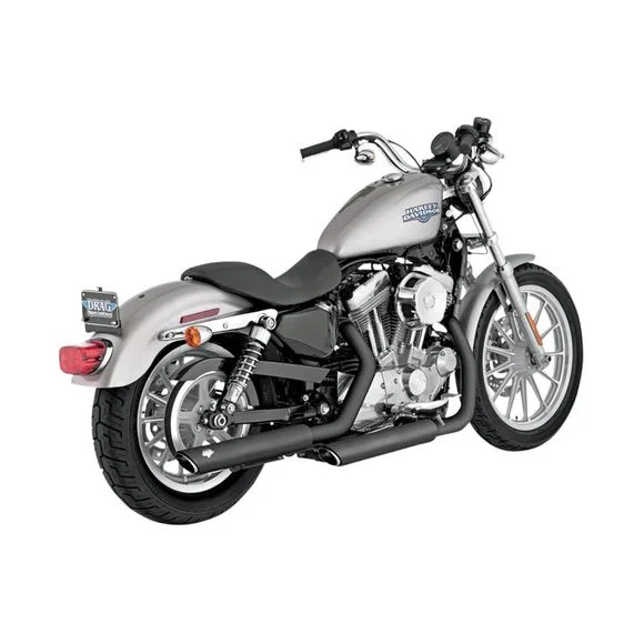 Silencieux Vance & Hines round Twin Slash slip on black mat Ref : VHS0048 / 18010403