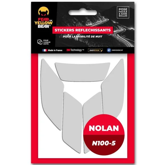 Stickers Réfléchissants Fear The Yellow Bear REPLICA NOLAN 100 5 – Blanc Ref : FYB0009
