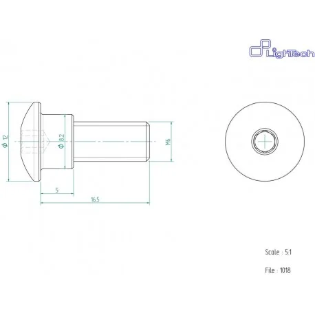 Vis LIGHTECH M6 X 16,5 Type 1018 Ergal argent a l’unite